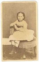 CIRCA 1880&#39;S CDV Gaunt Looking Little Girl With Sunken Eyes AJ Miller Keystone - £7.46 GBP