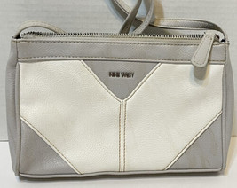 Nine West Womens Crossbody Purse Color Block White and Gray 9 x 6 x 1.5 ... - $21.51