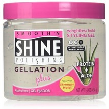 Smooth N Shine Gellation Plus Ultimate Hold 11 Styling Gel Protein Aloe 16 OZ - £38.39 GBP