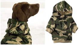 Green Camo Dog Hoodies 100% Cotton Kangaroo Pocket Sweatshirt (xxLarge) - £24.74 GBP