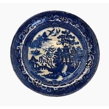 EB &amp; JEL Plate Asiatic Pheasants Flow Flo Blue Porcelain England Antique PL1 - $16.83