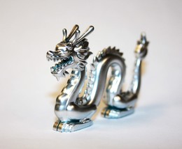 Gift Minifigure Silver Chinese Dragon Statue Fast Ship - £4.77 GBP