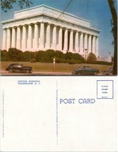 Washington D.C. Lincoln Memorial 36 Columns Old Classic Cars Vintage Postcard - £7.47 GBP