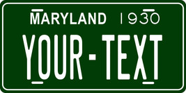 Maryland 1930 License Plate Personalized Custom Car Bike Motorcycle Moped Tag - £8.64 GBP+