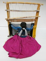 Navajo Weaver Doll with Rug Loom &amp; Papoose Hand Crafted Original Tag 11&quot;... - $79.83
