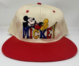 NWT Vintage 90s Mickey Mouse Snapback Hat Mickey Unlimited Spelled out Red - £53.90 GBP