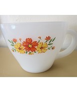 Anchor Hocking Fire King Yellow Orange Floral Tea Cup Flowers USA See Pic. - €5,50 EUR