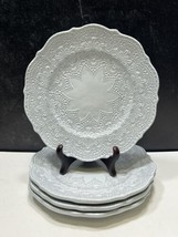 4 Arte Italica Merletto Antique Lace Salad Dessert Plates 7.75&quot; Gray on ... - £69.80 GBP