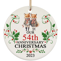 Our 54th Anniversary 2023 Ornament Gift 54 Years Christmas Cute Fox Couple Loved - £11.80 GBP