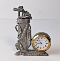 Vintage Pewter Figurine Spoontiques Golf Clubs Clock - NOT WORKING AS IS - £3.88 GBP