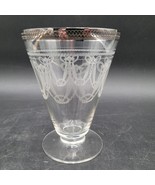 Vintage 1930&#39;s Depression Glass Morgantown &quot;White Gold&quot; Etched Footed Tu... - $282.54 MXN