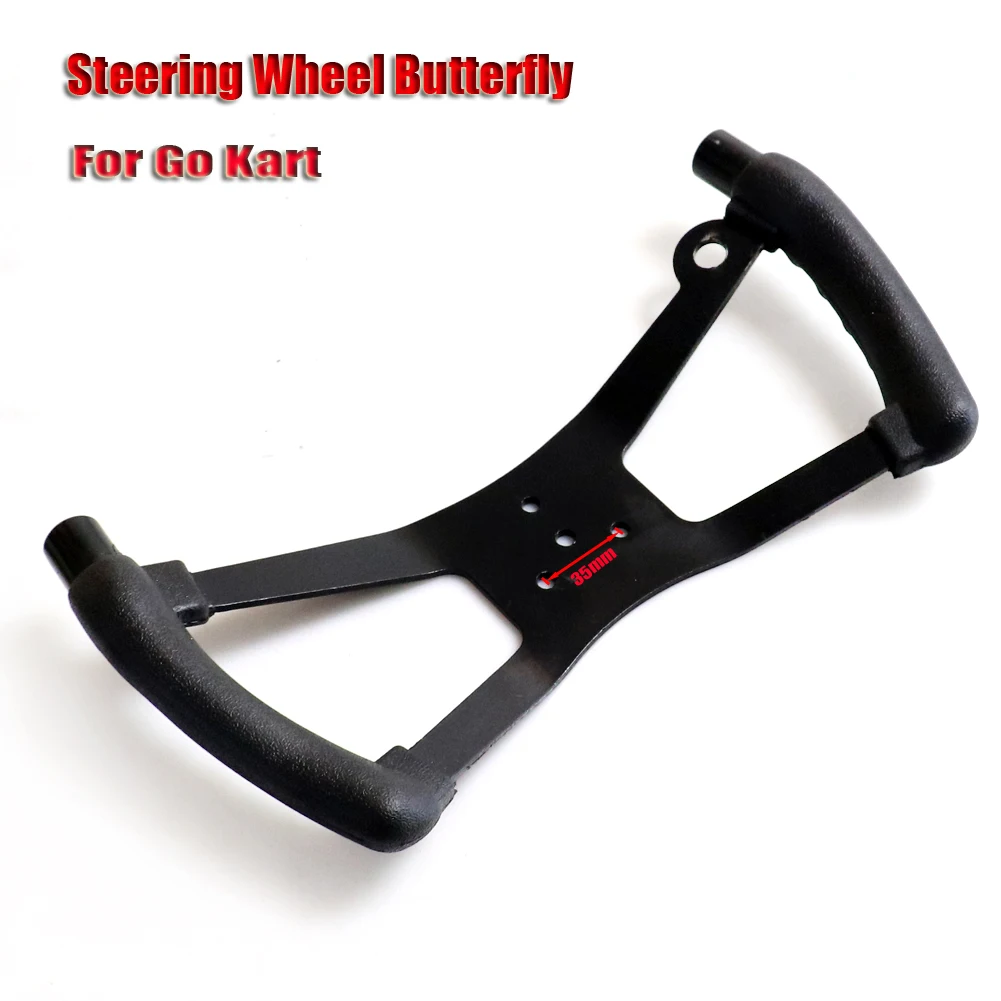 330 x 160 mm black 13 go kart steering wheel butterfly h style for riding lawn thumb200