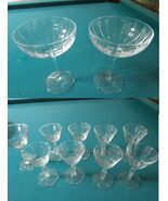 CHAMPAGNE 2 TALL SHERBET WINE GLASSES BY ASTRAL STAR OF DAVID 8 CORDIALS... - $119.07 CAD
