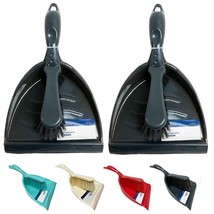 2 Sets Dust Pan Brush Handheld Broom Clear Dustpan Duster Wipe Sweeper C... - $23.99