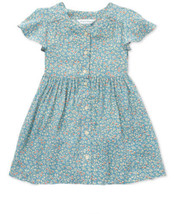 Polo Ralph Lauren Infant Girls Shirred Floral Print Dress, 3M, Blue - $54.45