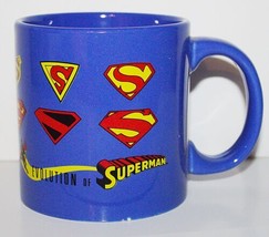 DC Comics Superman Chest Logo Evolution 20 oz Ceramic Coffee Mug NEW Lig... - $7.84