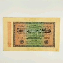 1923 GERMANY BANKNOTE 20 Thousand Reichsmark Paper Note German Money Currency - $16.94