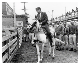 President John F. Kennedy Riding Horse At Sioux City Stockyards 1960 8X10 Photo - £6.34 GBP