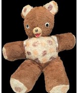 Vintage Cubbi Gund Brown &amp; tan Polka Dot Teddy Bear Plush By Gund 14&quot; - $930.17 MXN