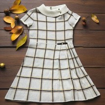Janie and Jack Girls Size 7 Sweater Dress short sleeve cream yellow brow... - €17,05 EUR