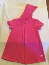 Size 4  5 XS Op swimsuit cover dress hoodie zipper pink terry cloth - $13.99