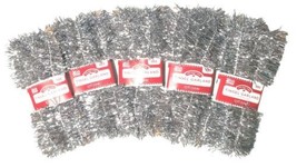 Silver Tinsel Garland Christmas Holiday Decoration 12 Ft Holiday Time 5 ... - £9.74 GBP