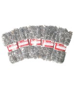 Silver Tinsel Garland Christmas Holiday Decoration 12 Ft Holiday Time 5 ... - £9.77 GBP