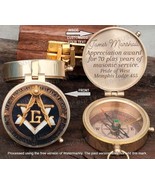 Customized Masonic Brass Compass Gift With Wooden Box | Masonic Compass - £24.12 GBP
