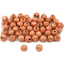 Round Bali Beads Copper Plated Beading 5mm Approx 50 - £6.35 GBP