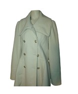 Worthington Peacoat Coat L Large Doube Breasted Ivory Cream Shimmer Tweed - $32.54