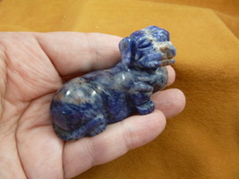 (Y-DOG-DA-708) blue DACHSHUND weiner dog hotdog FIGURINE carving I love ... - £13.78 GBP