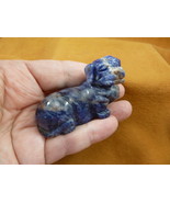 (Y-DOG-DA-708) blue DACHSHUND weiner dog hotdog FIGURINE carving I love ... - £13.83 GBP