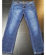 Just Black Blue Denim Jeans Straight Leg Distressed High Rise Womens Siz... - £10.09 GBP