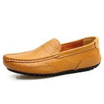 Men Casual Shoes   Summer Leather Mens Loafers Moccasins  Out  Slip on Driving S - £52.43 GBP