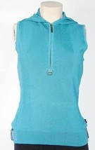Bcbg Max Azria Blue Sleeveless Hooded Shirt Top Blouse Women&#39;s NWT - £50.55 GBP+