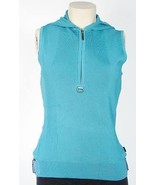 Bcbg Max Azria Blue Sleeveless Hooded Shirt Top Blouse Women&#39;s NWT - $64.35+