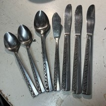 7 MCM Stanley Roberts Rogers FLORAL MOTIF DANISH MODE Stainless Flatware - £15.15 GBP