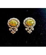 Vintage Two Tone Art Deco Stud Earrings Estate Fashion Jewelry Find KG JD - $20.53 CAD
