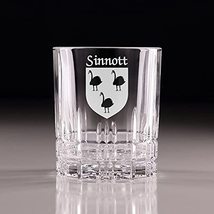 Sinnott Irish Coat of Arms Perfect Serve Cut Glass Tumbler - Set of 4 - £60.15 GBP