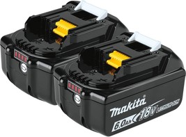 Black, 2/Pk Makita Bl1860B-2 18V Lxt Lithium-Ion 6.0Ah Batteries. - £179.03 GBP