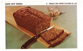 Vintage 1950 Date Nut Bread Print Cover 5x8 Crafts Food Decor - £7.96 GBP