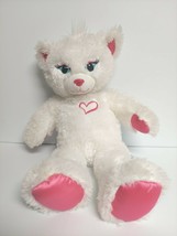 Build A Bear White Sparkly Cat Kitten w/ Meow Paw Squeezed Voice Plush Stuffed - £14.11 GBP