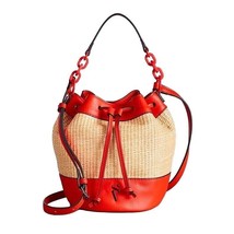 Simply Vera Vera Wang Straw Bucket Bag Red - £27.14 GBP