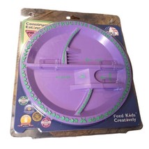 NEW Constructive Eating Purple Children&#39;s Feed Creatively Kids Plate USA 9&quot; - £8.20 GBP