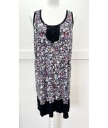 Simply Vera Wang Shift Dress Women Large Sleeveless Ditsy Floral Stretch... - £8.59 GBP