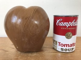 Vtg Mid Century Teak Hardwood Large Carved Decorative Wooden Apple Sculp... - $39.59
