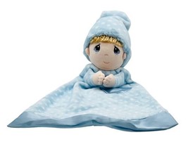 Aurora Precious Moments Praying Baby Boy Lovey Plush Security Blanket Blue 16 in - £19.83 GBP