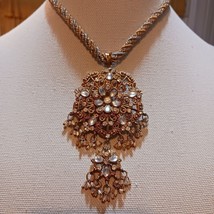 Statement necklace Goldtone Glass stones - £11.93 GBP