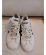Adidas White Black Stripes Sneakers Boys Size 5 Express Shipping - £24.56 GBP