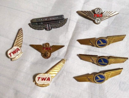 1960s Airlines Wings Lot TWA Eastern Junior Pilot Hostess Crew Metal &amp; Plastic - £44.57 GBP